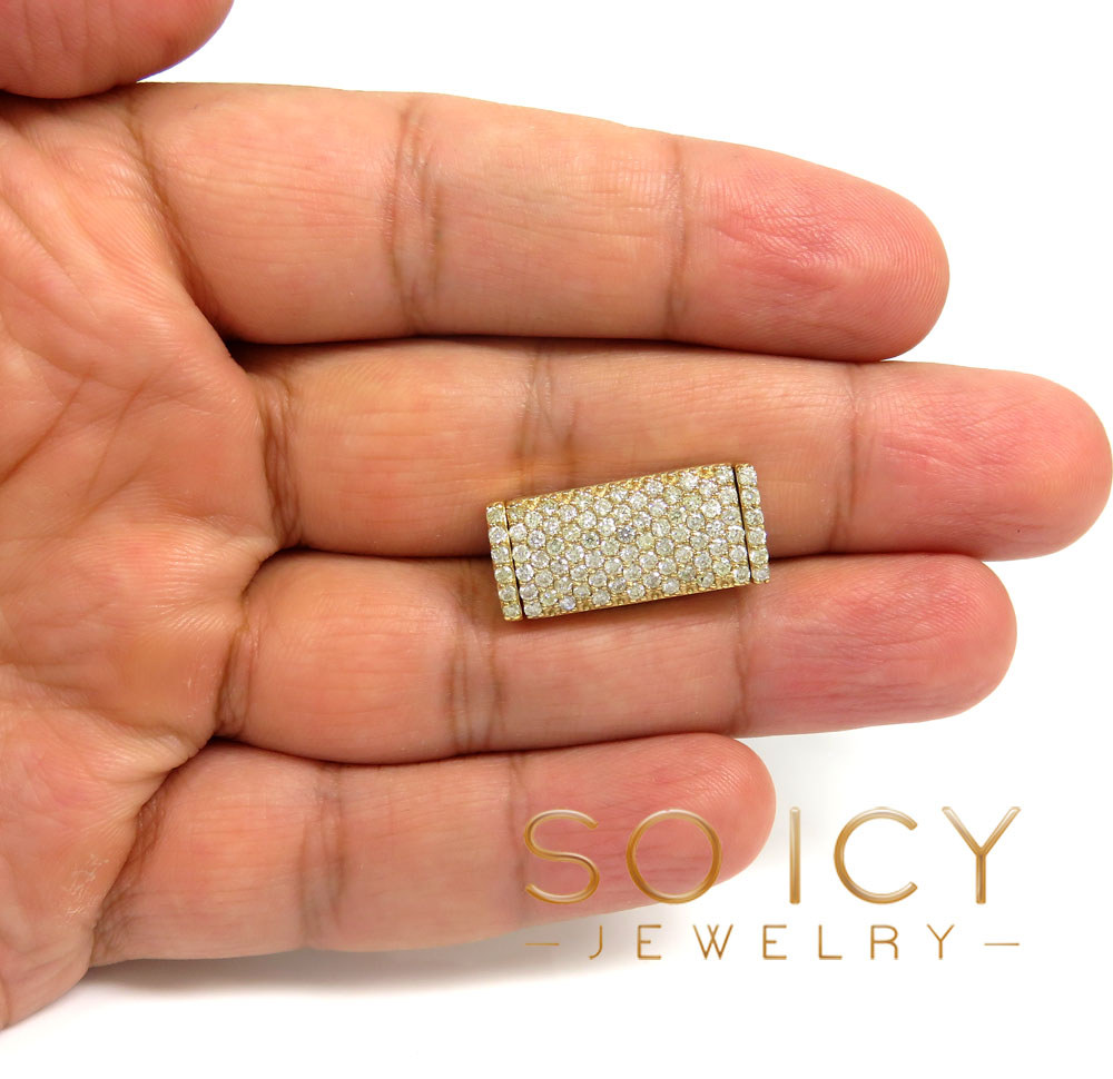 14k yellow gold 11mm diamond flap lock 1.75ct