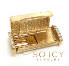 14k yellow gold 11mm diamond flap lock 1.75ct