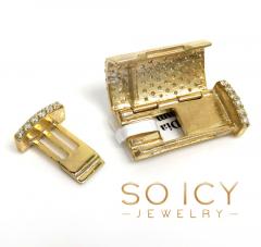 14k yellow gold 11mm diamond flap lock 1.75ct
