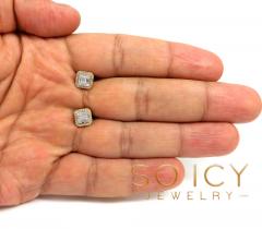 14k gold small or medium diamond cluster baguette earrings 0.38-0.69ct