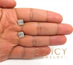 14k gold small or medium diamond cluster baguette earrings 0.38-0.69ct