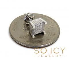 10k white gold single diamond cube earrings 0.14ct