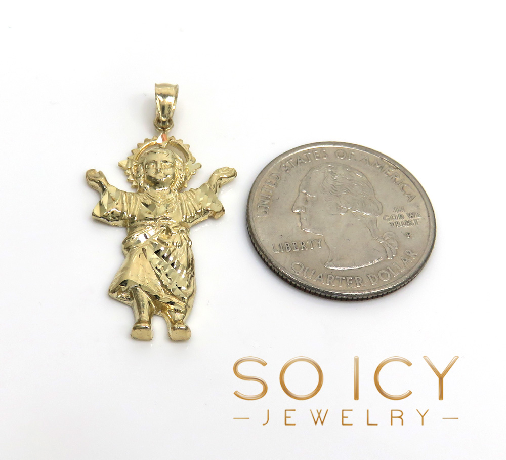 14k yellow gold small baby nino jesus pendant 