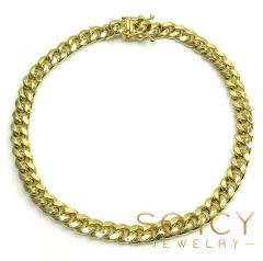 14k yellow gold hollow miami bracelet 8.50 inch 6.70mm