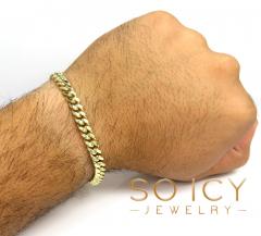 14k yellow gold hollow miami bracelet 8.50 inch 6.70mm