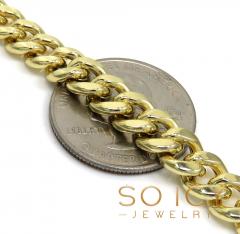 14k yellow gold hollow miami bracelet 8.50 inch 7.50mm