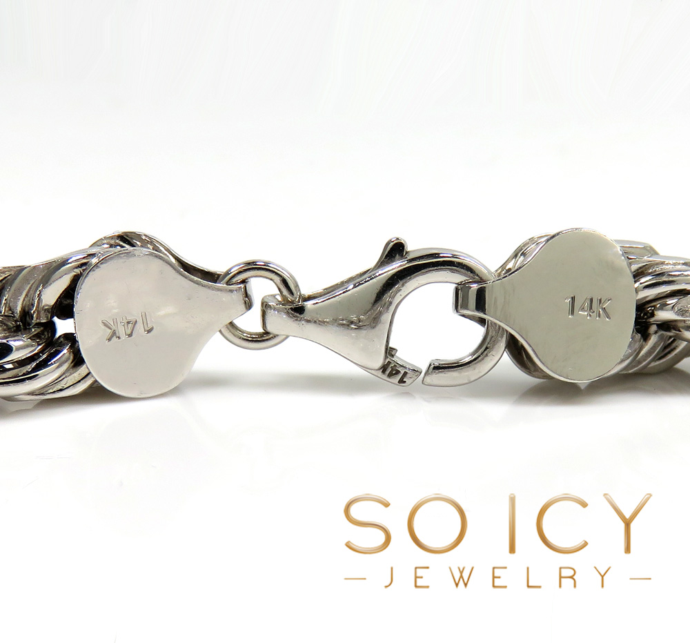 14k yellow gold solid diamond cut rope bracelet 8.50 inch 8mm - Image 7