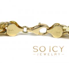 14k yellow gold solid diamond cut rope bracelet 8.50 inch 8mm
