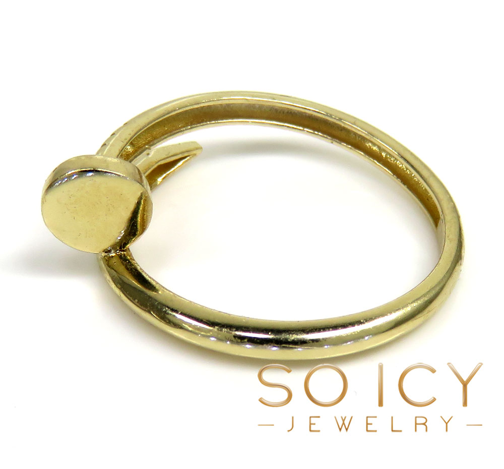 14k yellow gold nail ring - Image 2