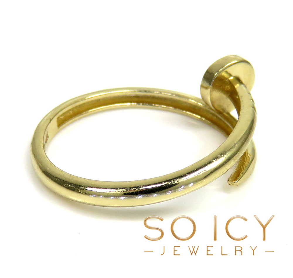 14k yellow gold nail ring - Image 3