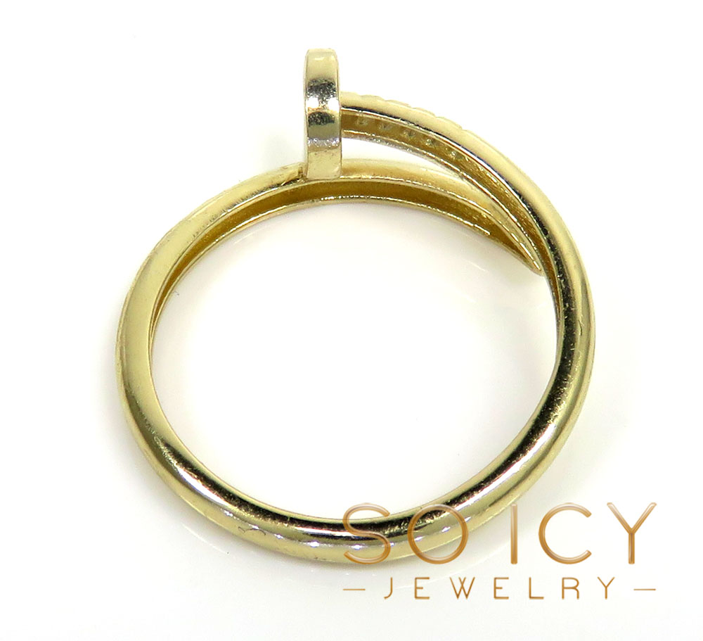 14k yellow gold nail ring 