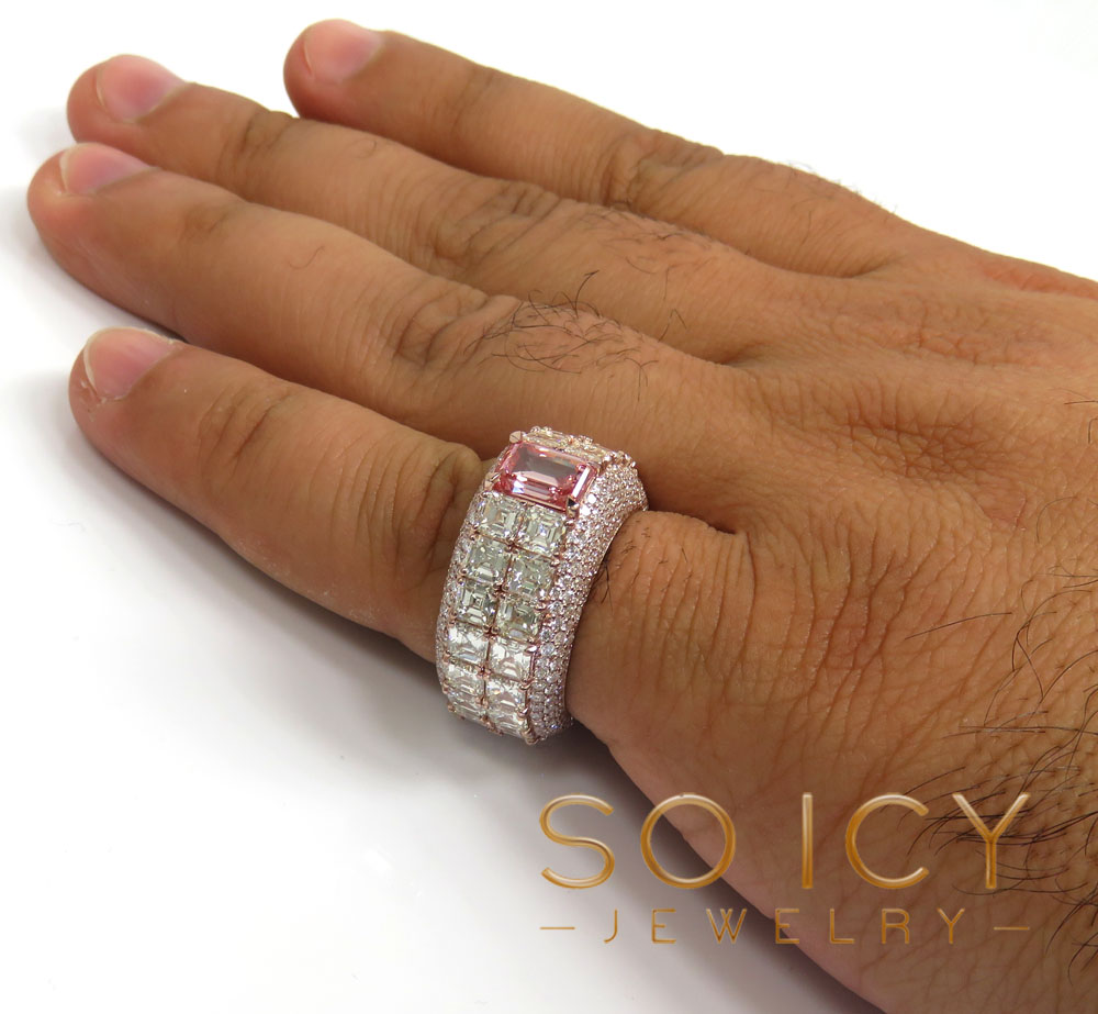 18k rose gold round assher & emerald diamond elite ring 17.20 ct - Image 10