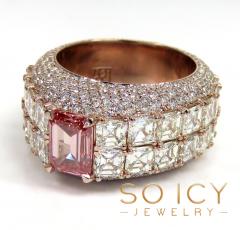 18k rose gold round assher & emerald diamond elite ring 17.20 ct 
