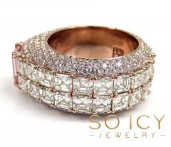 18k rose gold round assher & emerald diamond elite ring 17.20 ct 