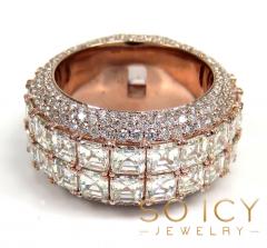 18k rose gold round assher & emerald diamond elite ring 17.20 ct 