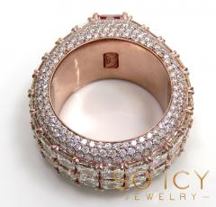 18k rose gold round assher & emerald diamond elite ring 17.20 ct 