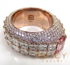 18k rose gold round assher & emerald diamond elite ring 17.20 ct 
