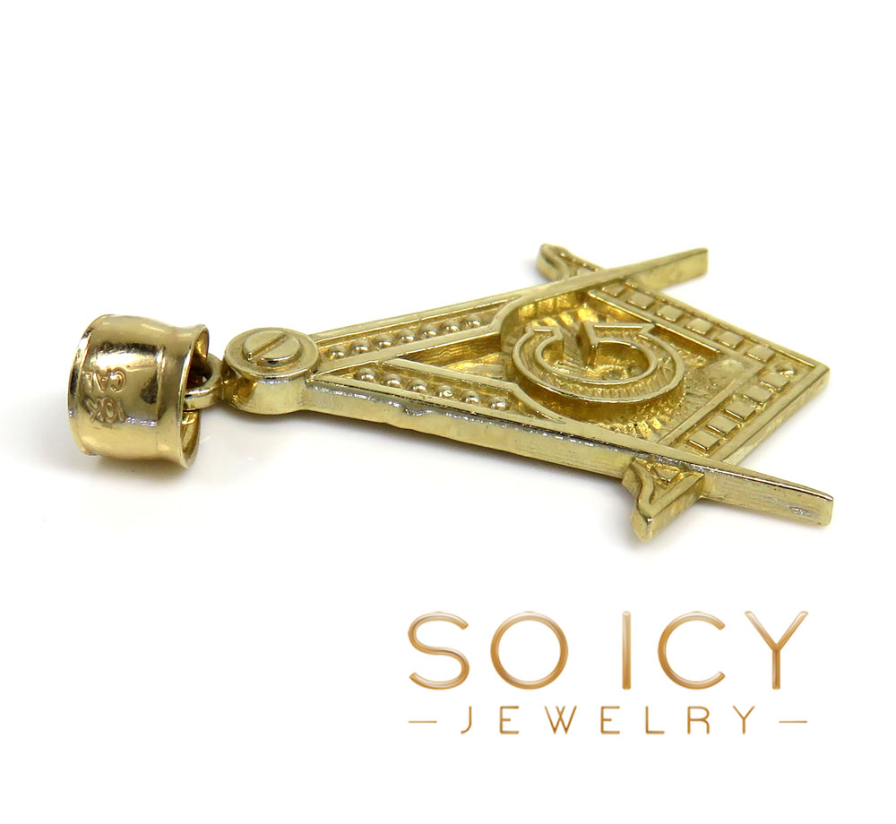 10k yellow gold free mason g pendant 