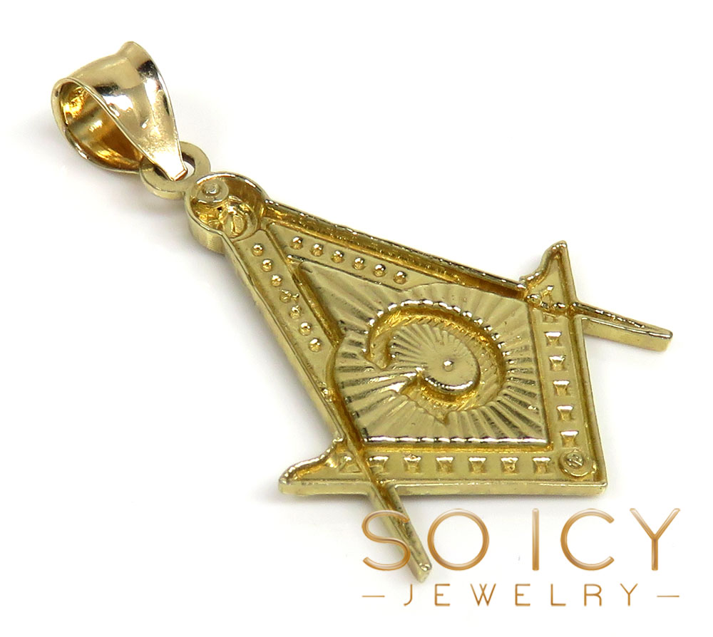 10k yellow gold free mason g pendant 