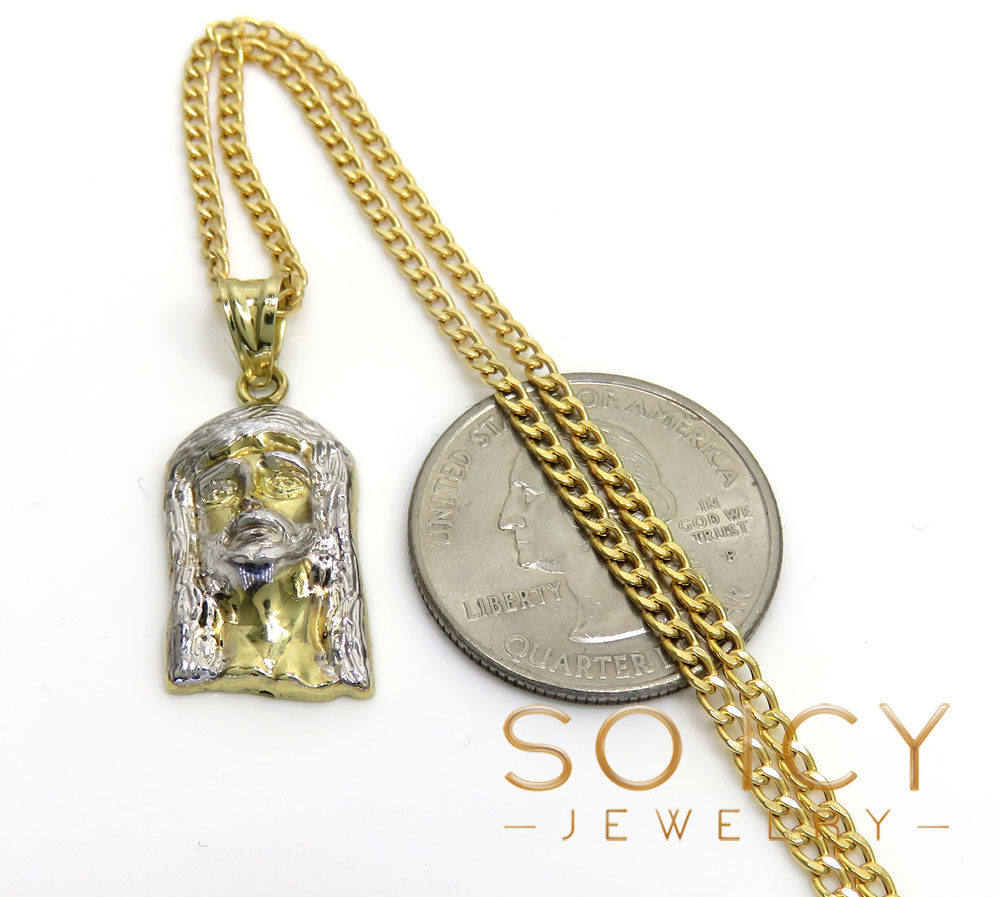 10k yellow gold small jesus pendant 18-22