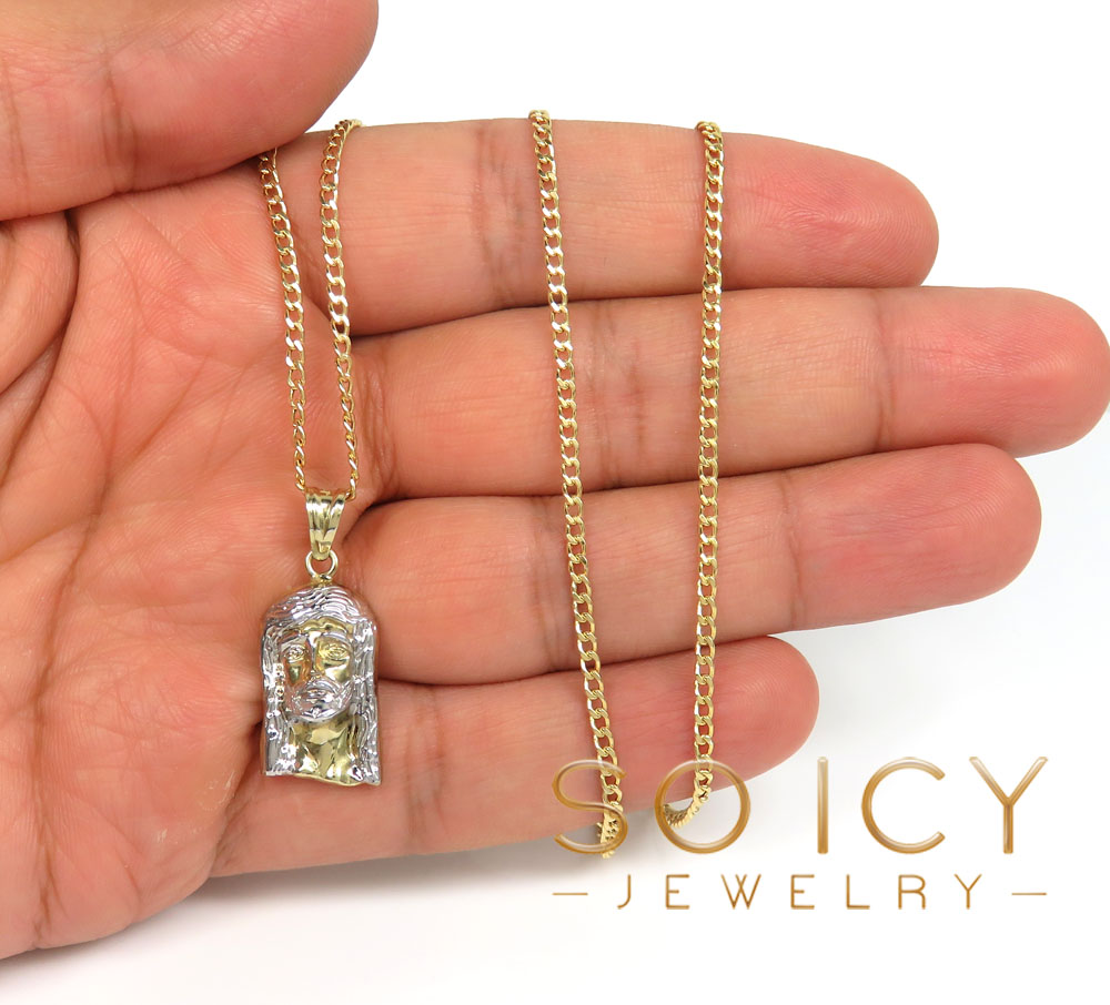 10k yellow gold small jesus pendant 18-22