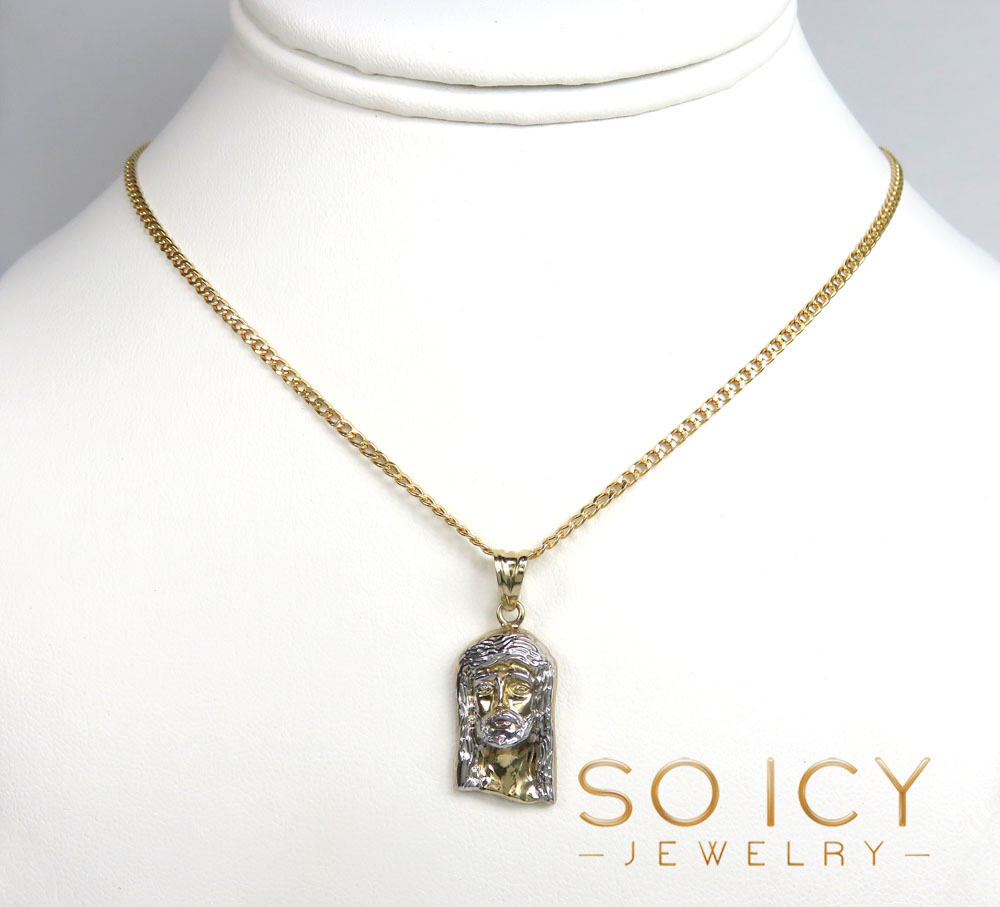 10k yellow gold small jesus pendant 18-22