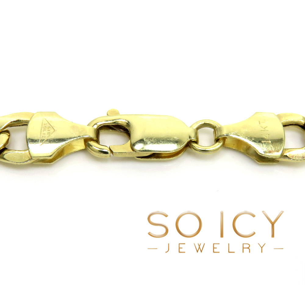 14k yellow gold hollow cuban link chain 22-24 inch 6.7mm