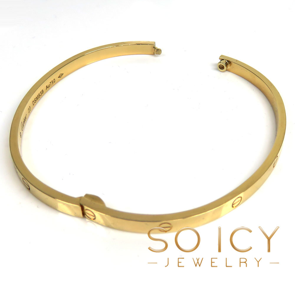 18k solid gold skinny screw bangle 