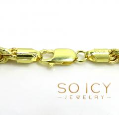925 yellow or white semi solid rope bracelet 8 inch 5mm 
