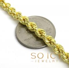 925 yellow or white semi solid rope bracelet 8 inch 5mm 