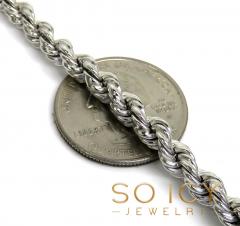 925 yellow or white semi solid rope bracelet 8 inch 5mm 