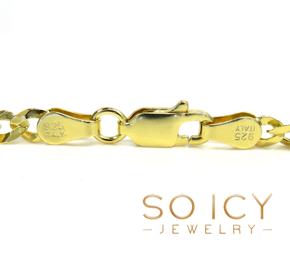 925 yellow or white solid cuban chain 18-26 inch 3.50mm - Image 3