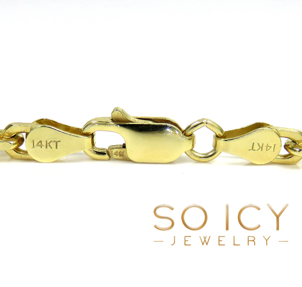 14k yellow gold solid flat edge cable link chain 20-24 inches 3.60mm 
