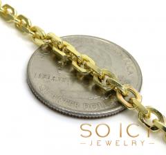 14k yellow gold solid flat edge cable link chain 20-24 inches 3.60mm 