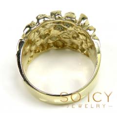 14k solid gold large square heavy duty nugget ring