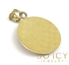 10k two tone gold round halo medusa head pendant 