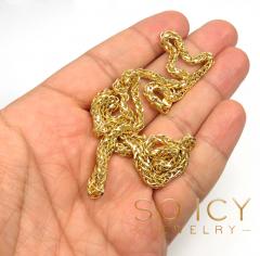14k yellow gold solid wheat chain 20-24
