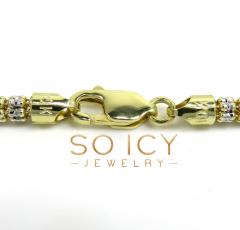 10k two tone gold diamond cut ice link chain 18-26