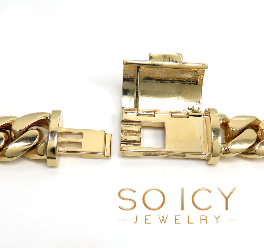 14k yellow gold hollow miami cuban link chain 22-26 inches 14mm - Image 4