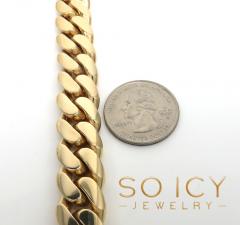 14k yellow gold hollow miami cuban link chain 22-26 inches 14mm