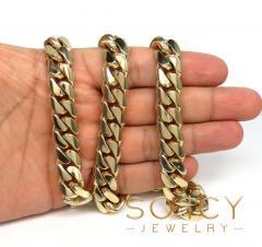 14k yellow gold hollow miami cuban link chain 22-26 inches 14mm