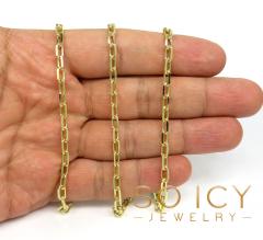 14k yellow gold solid cable open link chain 22-24 inch 3.70mm