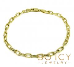 14k yellow gold solid cable open link bracelet 8 inch 3.70mm