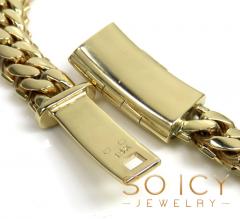 14k yellow gold double layer razor miami bracelet 8.25 inches 9mm 