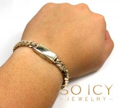 14k yellow gold double layer razor miami bracelet 8.25 inches 9mm 