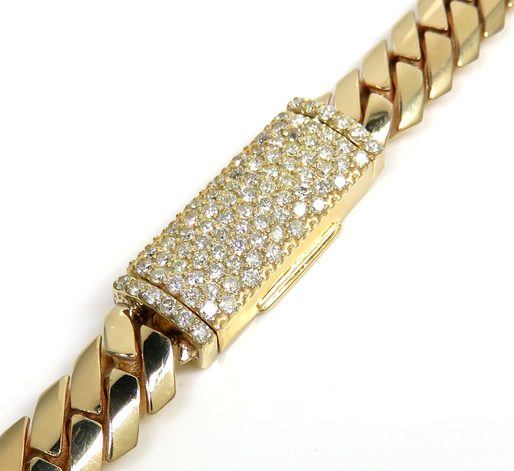 14k yellow gold double layer razor miami chain 22-26 inch 8mm