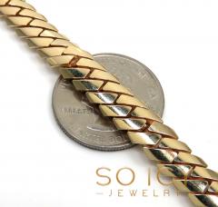 14k yellow gold double layer razor miami chain 22-26 inch 8mm