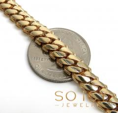 14k yellow gold double layer razor miami chain 22-26 inch 8mm
