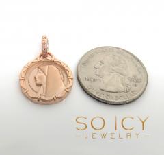 14k gold small virgin mary round pendant 