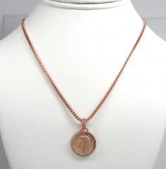 14k gold small virgin mary round pendant 